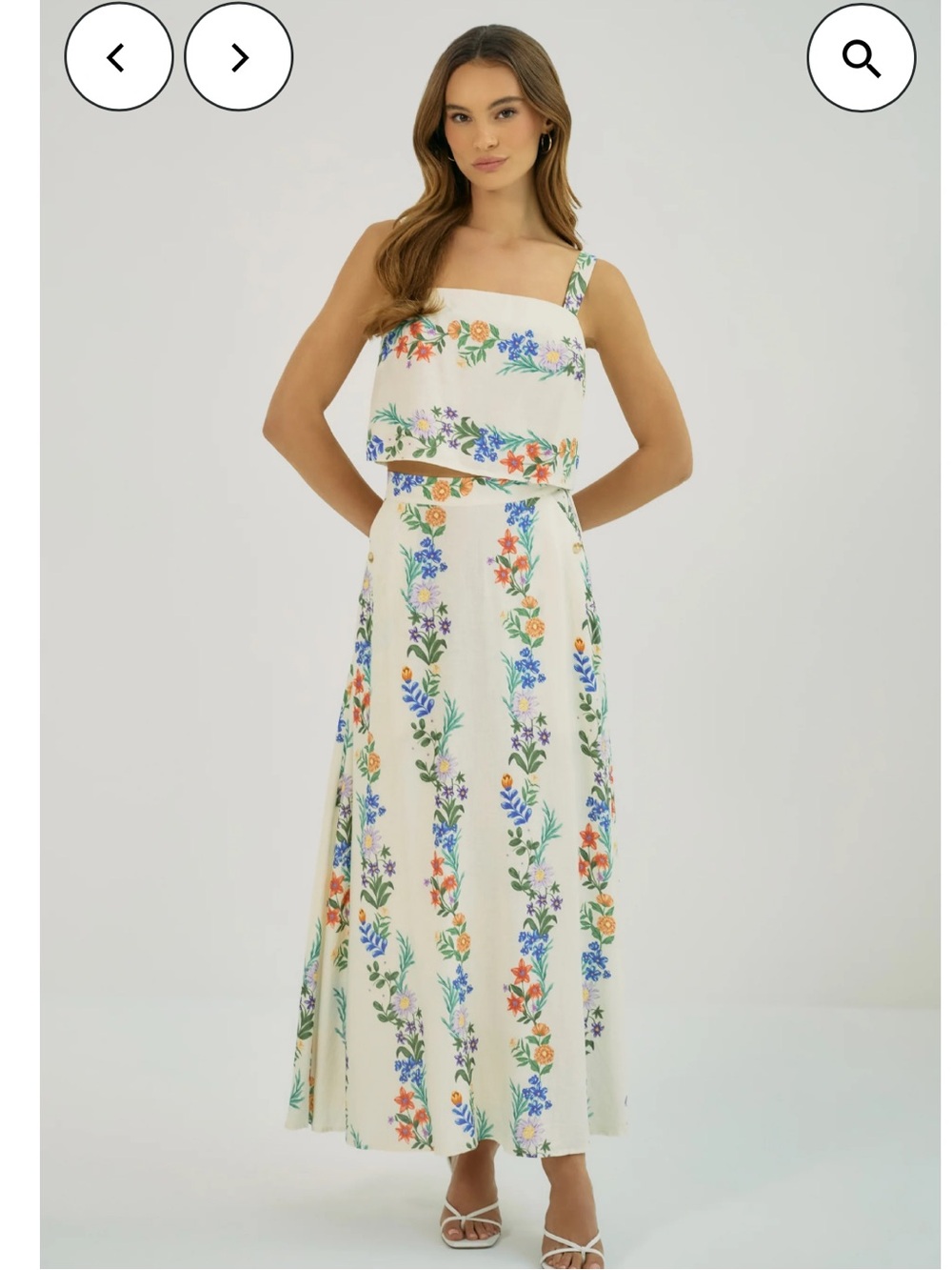 hutch nemy skirt + adri top floral stripe maxi skirt top set size small NEW